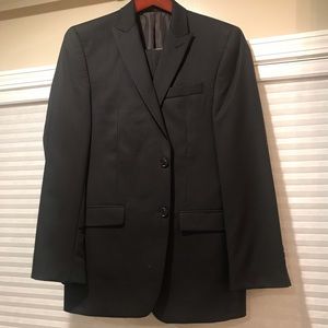 Calvin Klein black pinstripe slim fit suit.